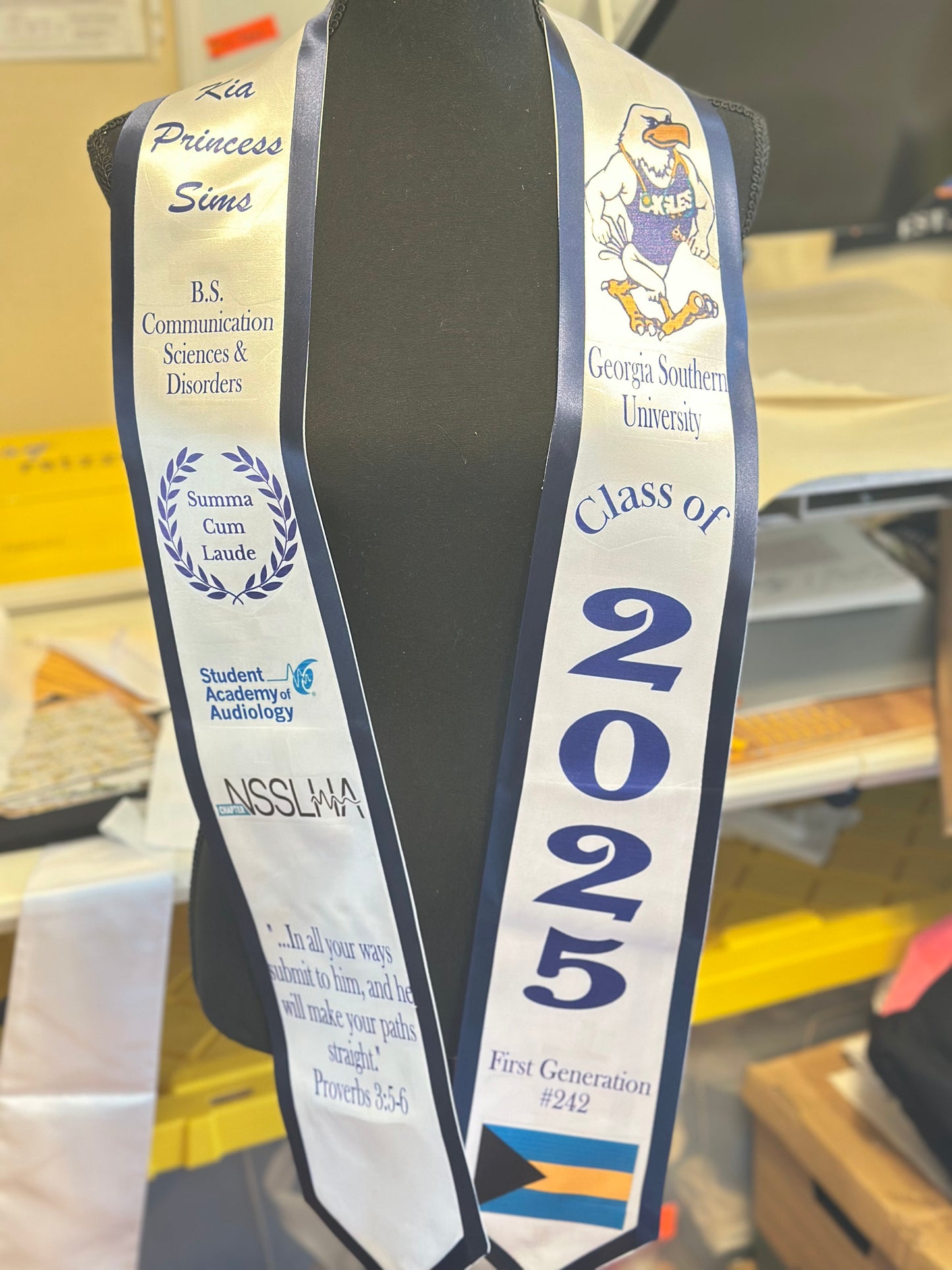 Satin Graduation Stole - Fully Customizable