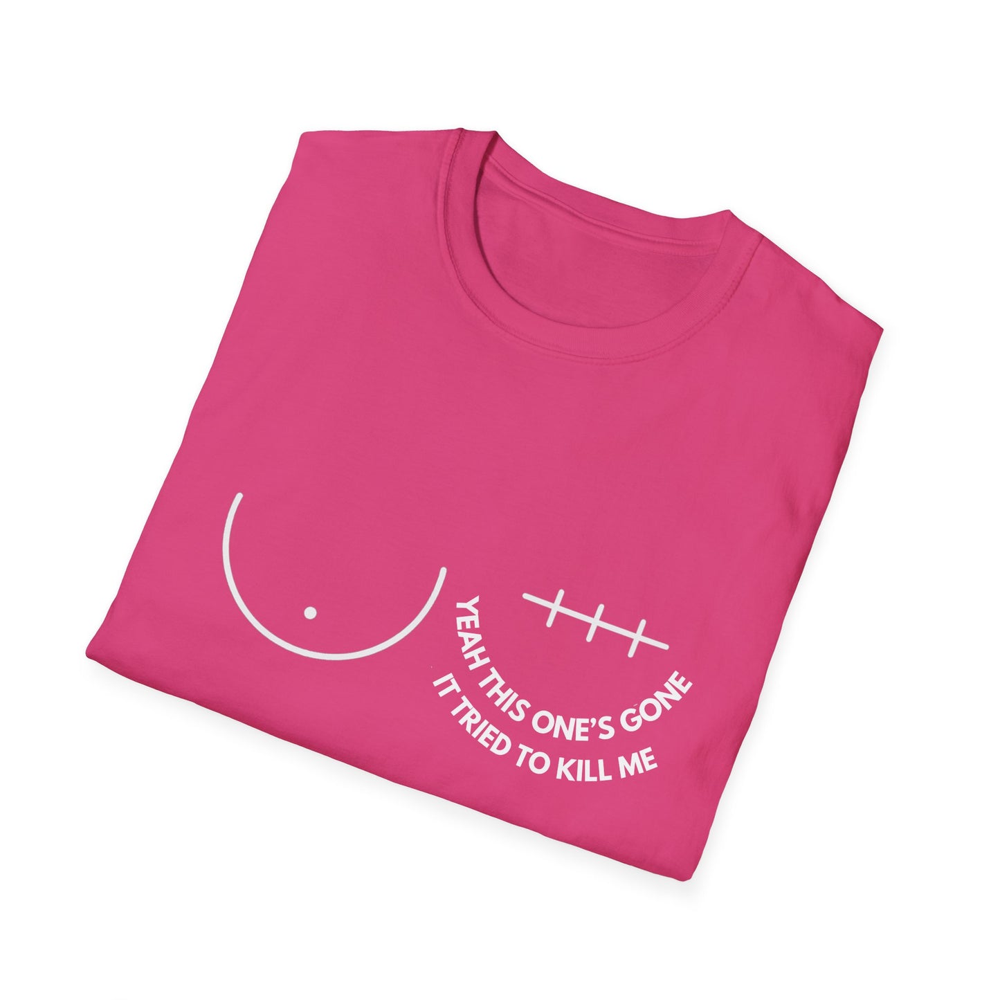 Unisex Graphic Tee | "Yeah, This One’s Gone Tee (Right Side)” Breast Cancer Awareness Shirt