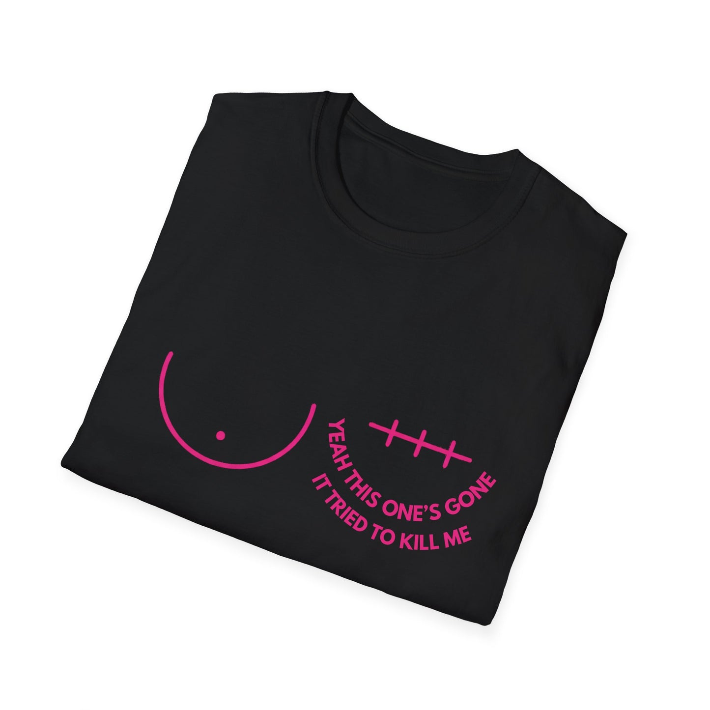 Unisex Graphic Tee | "Yeah, This One’s Gone Tee (Right Side)” Breast Cancer Awareness Shirt