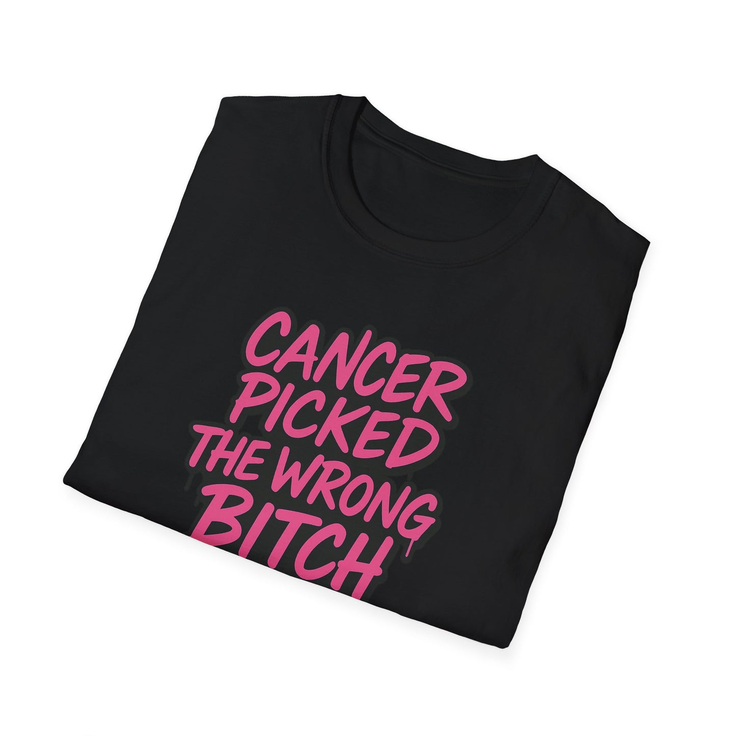 Unisex Graphic Tee | “Cancer Picked the Wrong Bitch” Breast Cancer Awareness Shirt