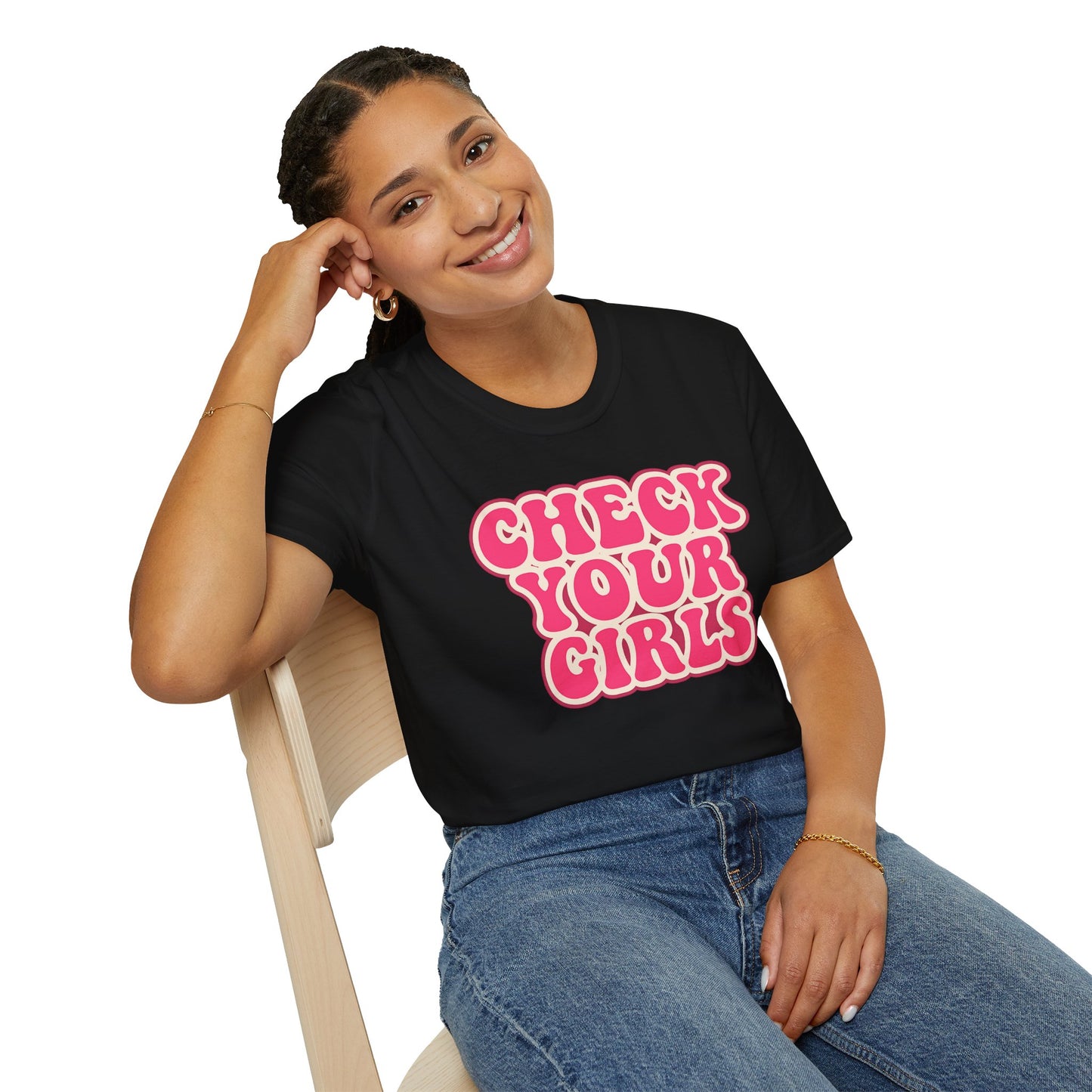 Unisex Graphic Tee | “Check Your Girls” Breast Cancer Awareness Shirt