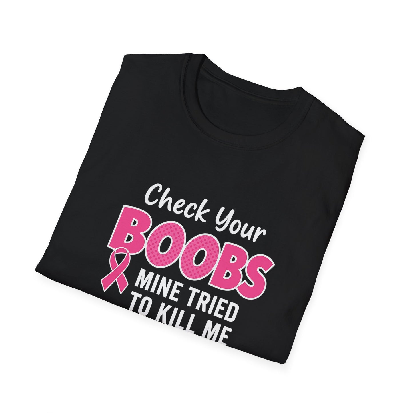 Unisex Graphic Tee | “Check Your Boobs Tee” Breast Cancer Awareness Shirt
