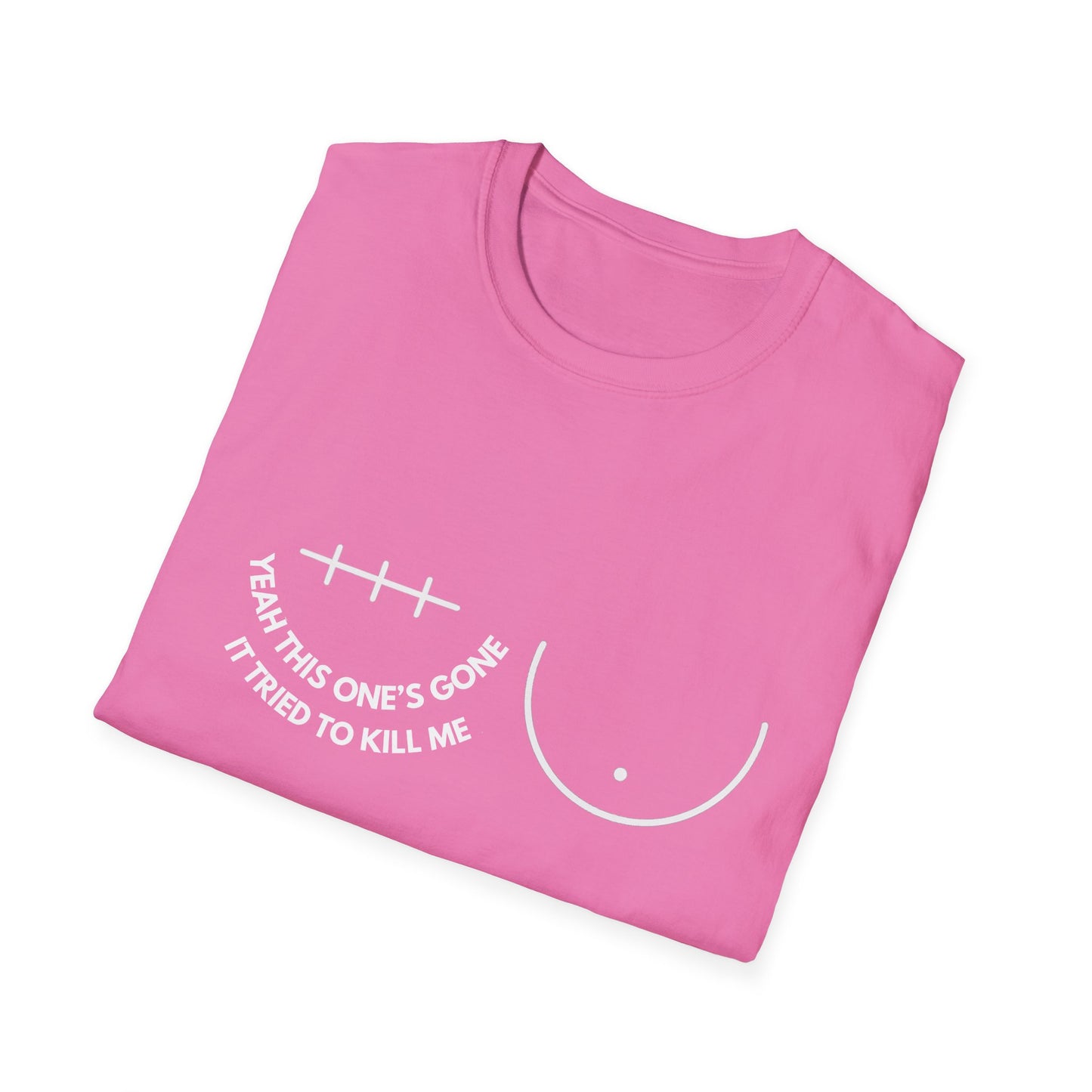 Unisex Graphic Tee | Yeah, This One’s Gone Tee (Left Side)” Breast Cancer Awareness Shirt