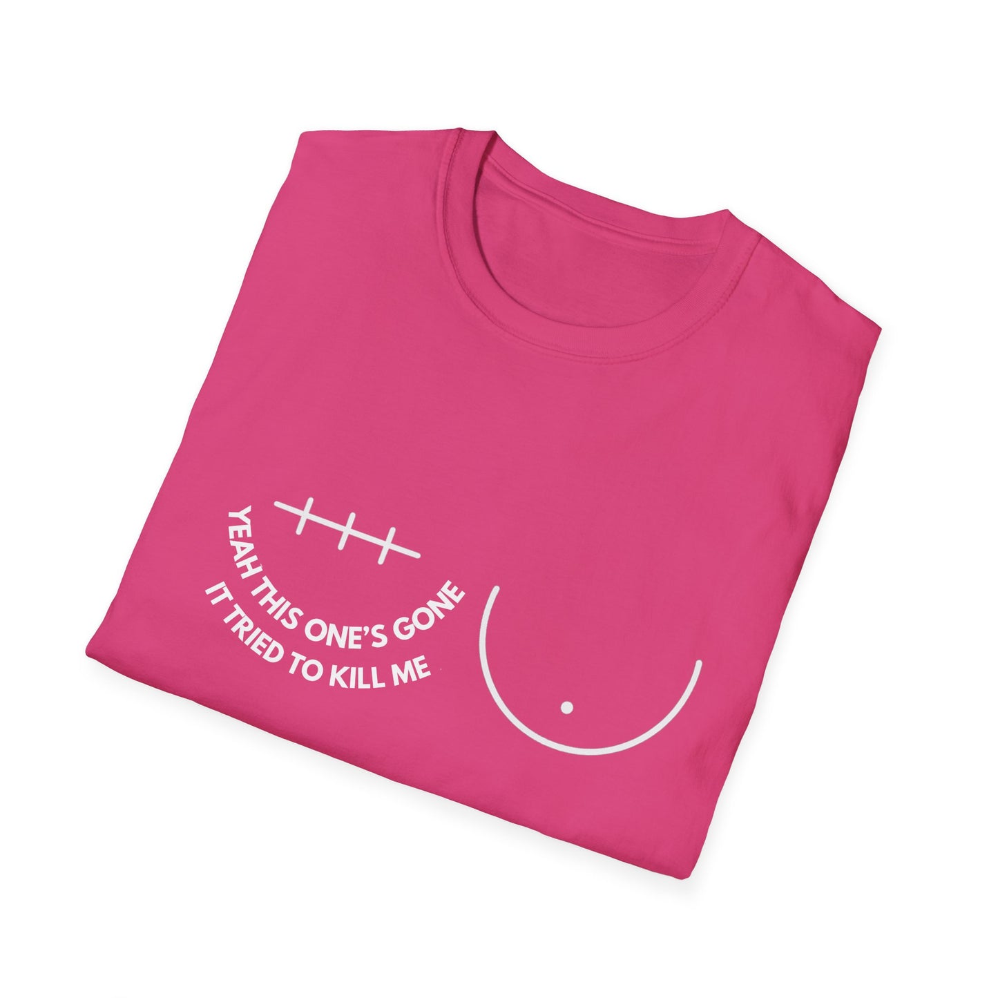 Unisex Graphic Tee | Yeah, This One’s Gone Tee (Left Side)” Breast Cancer Awareness Shirt
