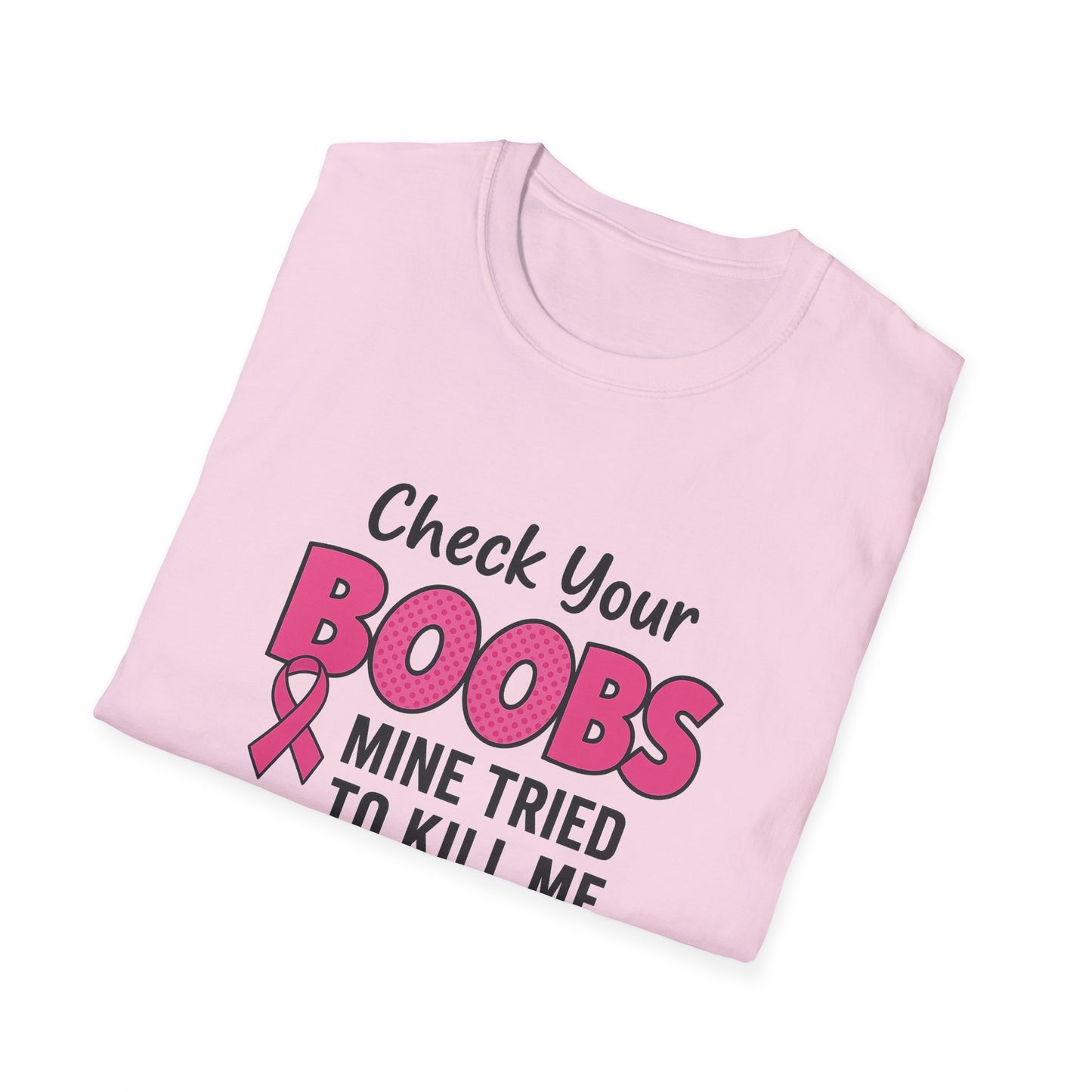 Unisex Graphic Tee | “Check Your Boobs Tee” Breast Cancer Awareness Shirt