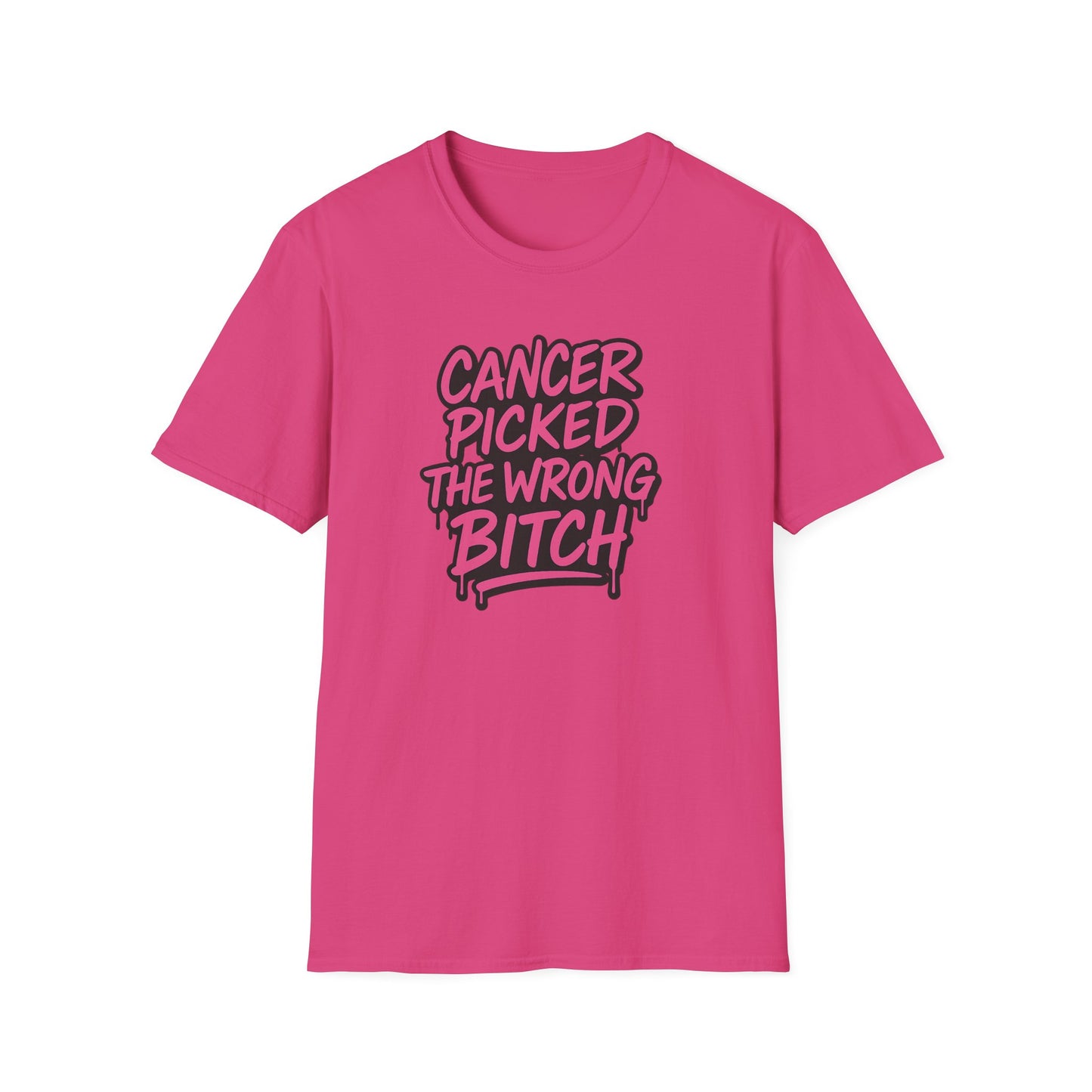 Unisex Graphic Tee | “Cancer Picked the Wrong Bitch” Breast Cancer Awareness Shirt