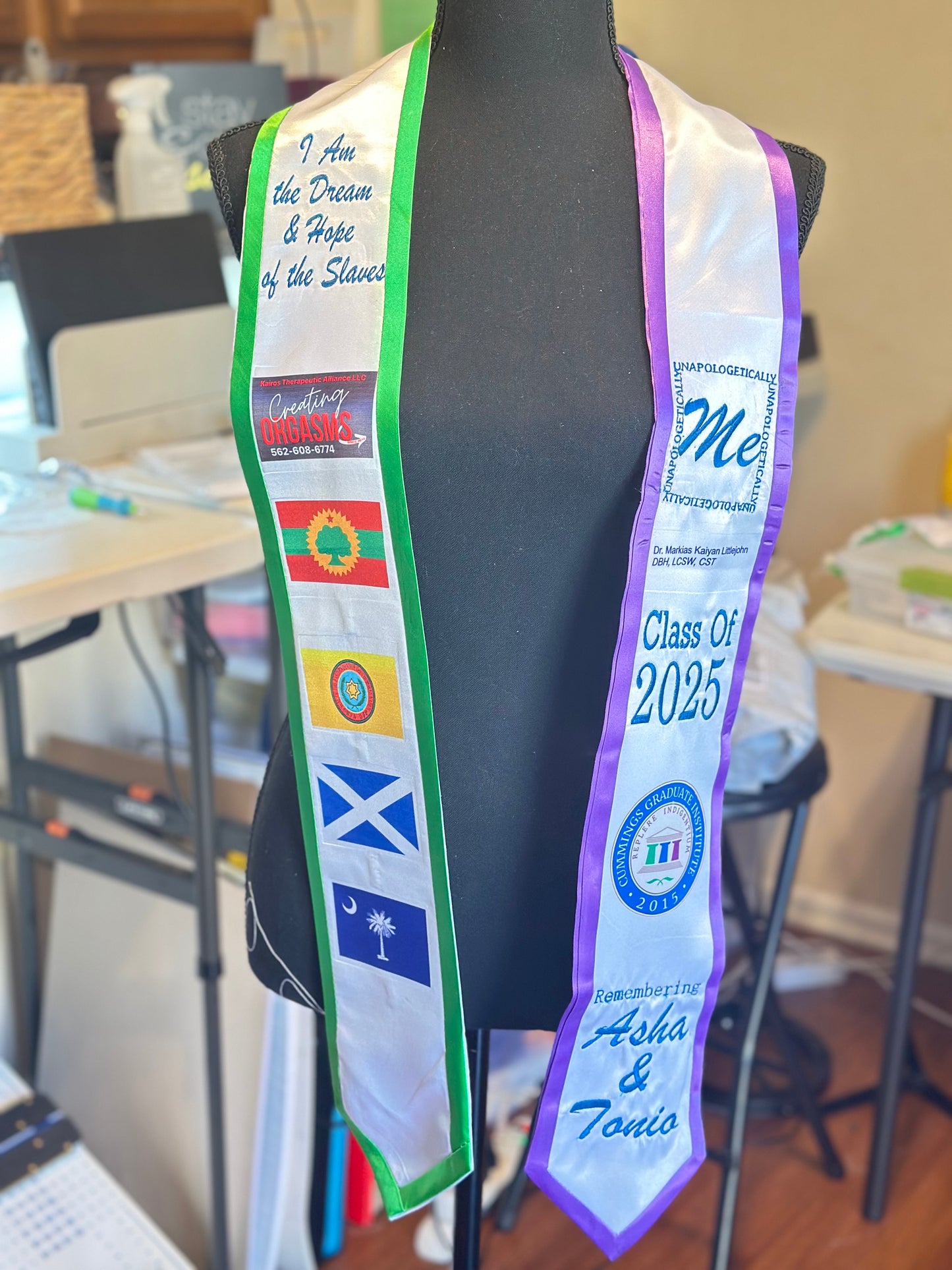 Satin Graduation Stole - Fully Customizable