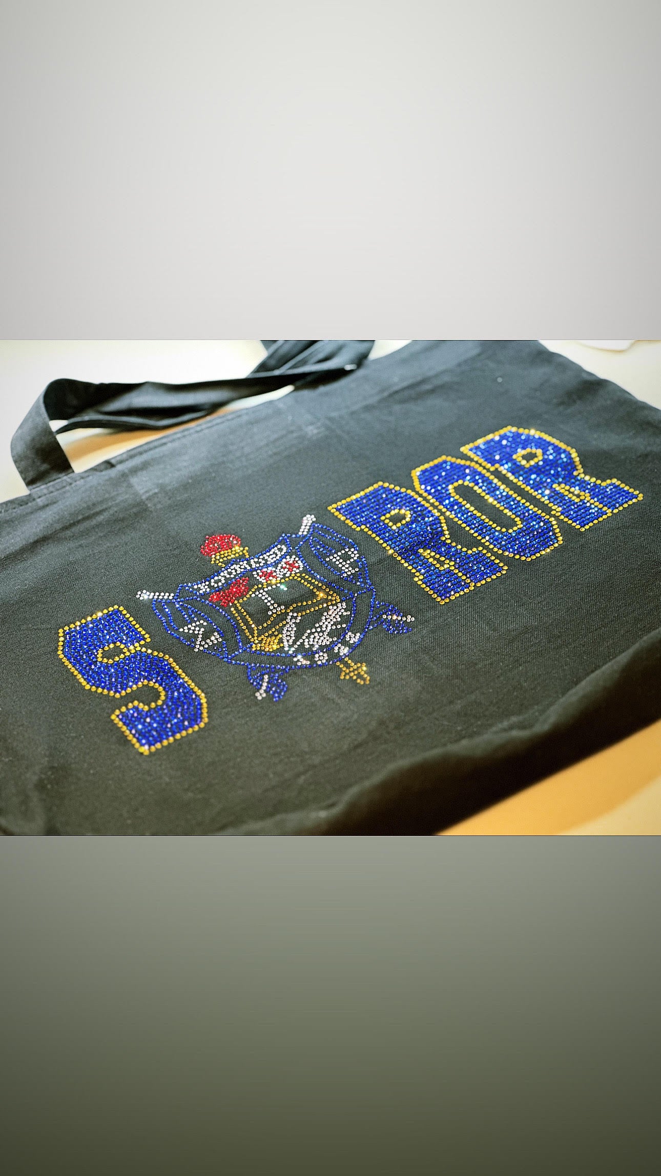 Rhinestone Bling SGrho Zippered Tote
