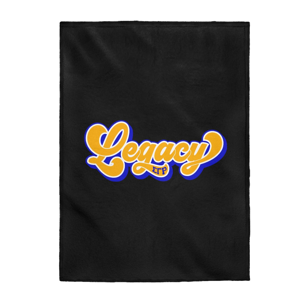Sigma Gamma Rho Legacy Velveteen Plush Blanket