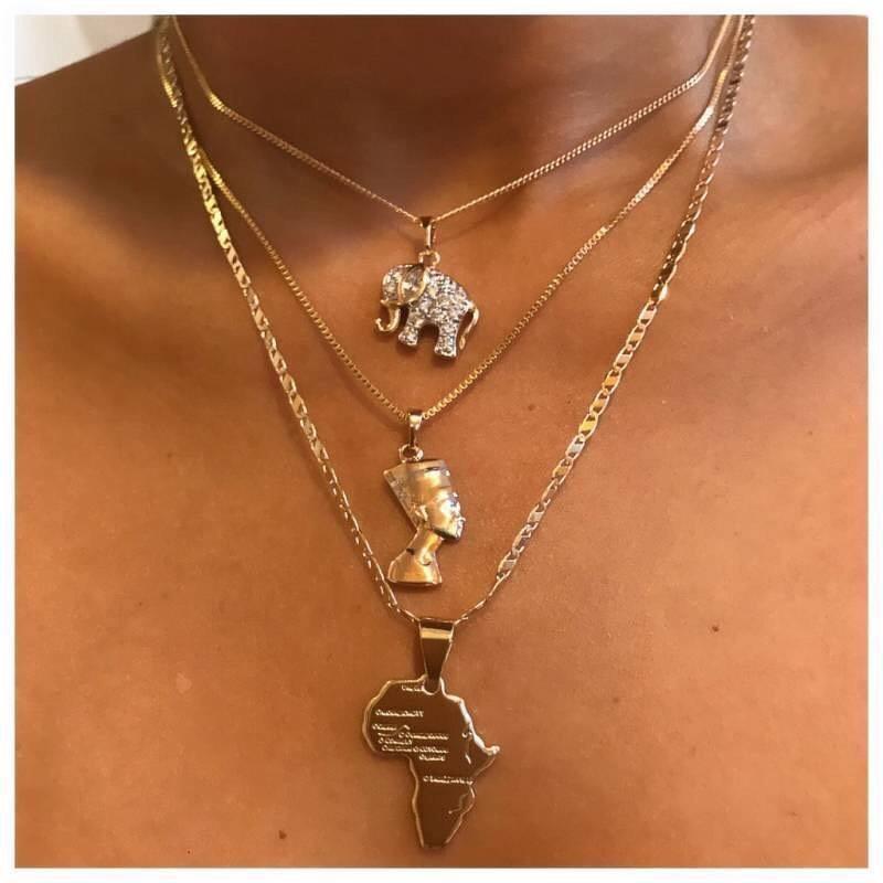 Multi Layered Celebrate Africa Pendant Necklace