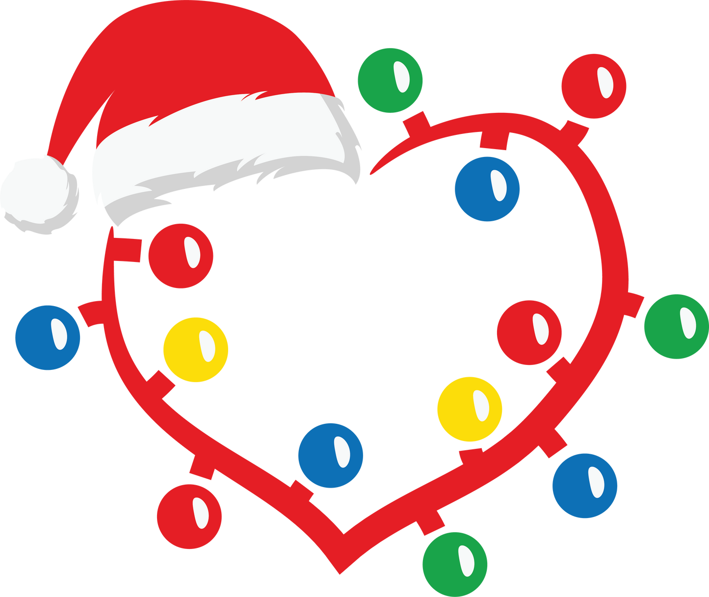 Santa Hat Heart Light String - DIGITAL FILE