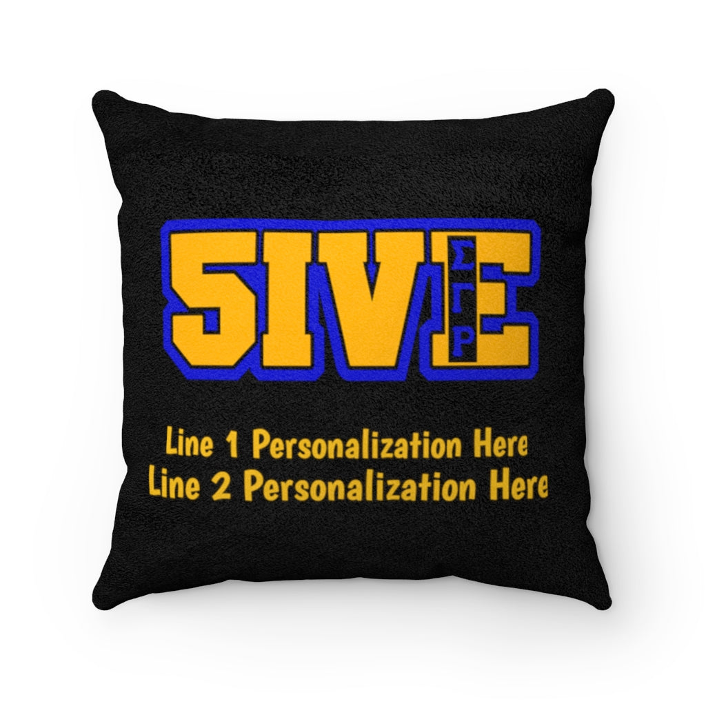 Five Club Faux Suede Square Pillow