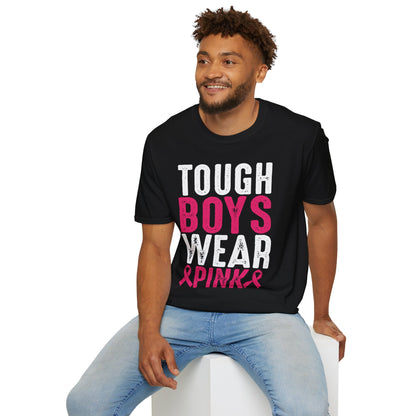 Unisex Graphic Tee | “Tough Boys Wear Pink” Breast Cancer Awareness Shirt