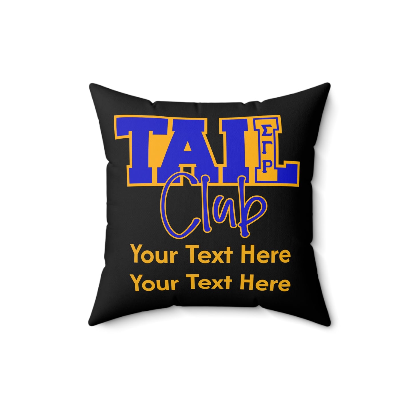 Tail Club Personalized Faux Suede Pillow | Sigma Gamma Rho Inspired