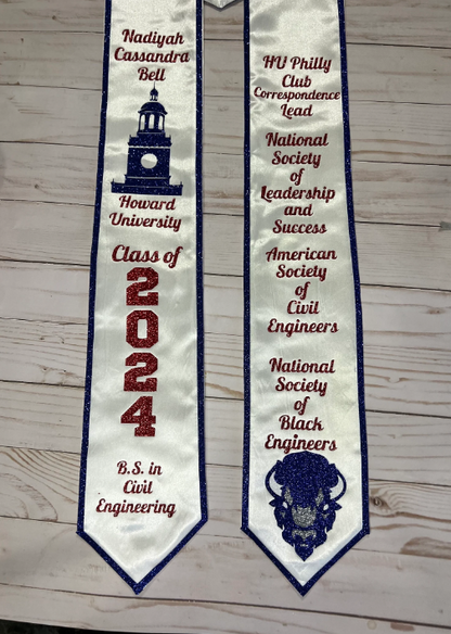 Satin Graduation Stole - Fully Customizable