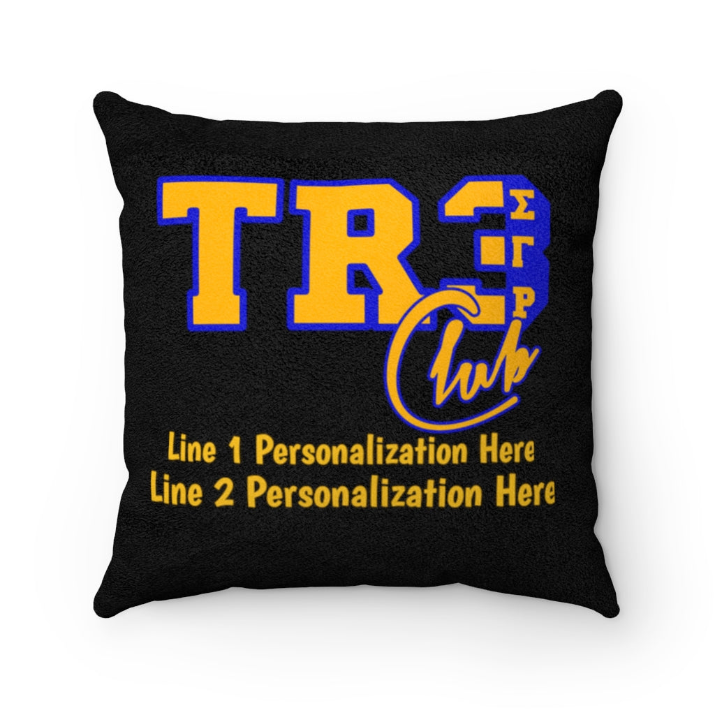 Tre Club Faux Suede Square Pillow