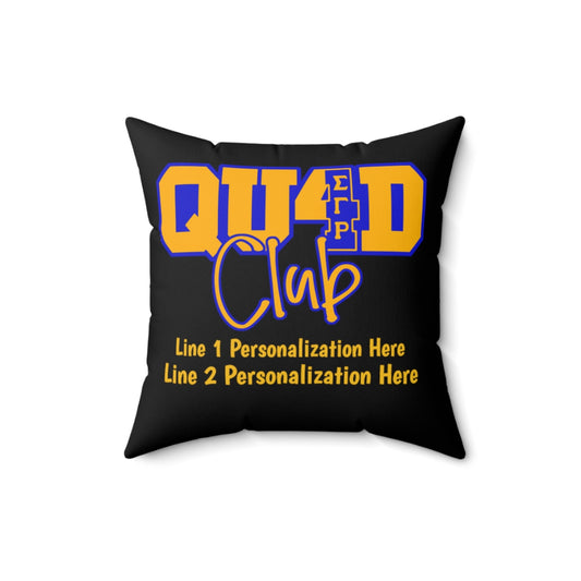 Quad Club Sigma Gamma Rho Faux Suede Square Pillow