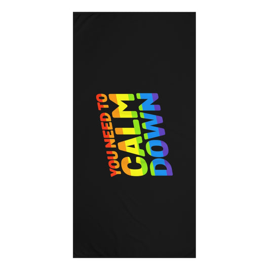 Calm Down! #PRIDE Standard Beach Towel, 30x60