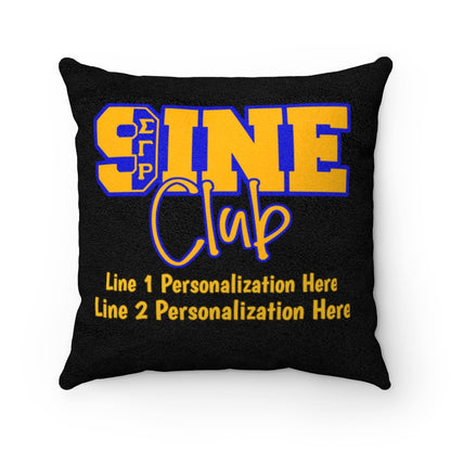 Nine Club Faux Suede Square Pillow