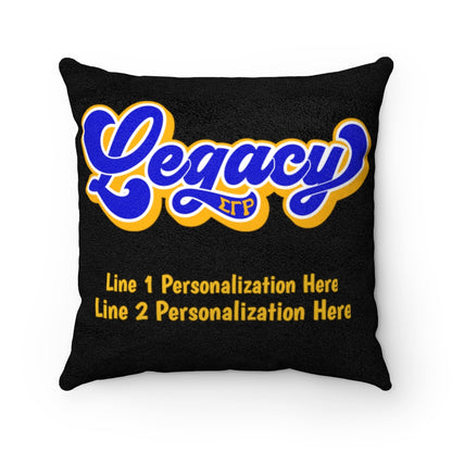 Sigma Gamma Rho Legacy Faux Suede Square Pillow