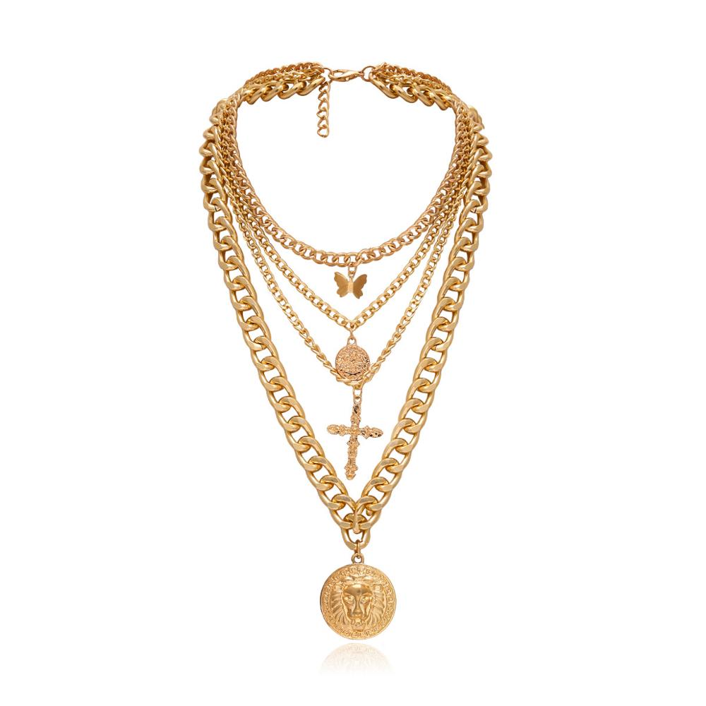 Vintage Multi Layered Cross Necklace