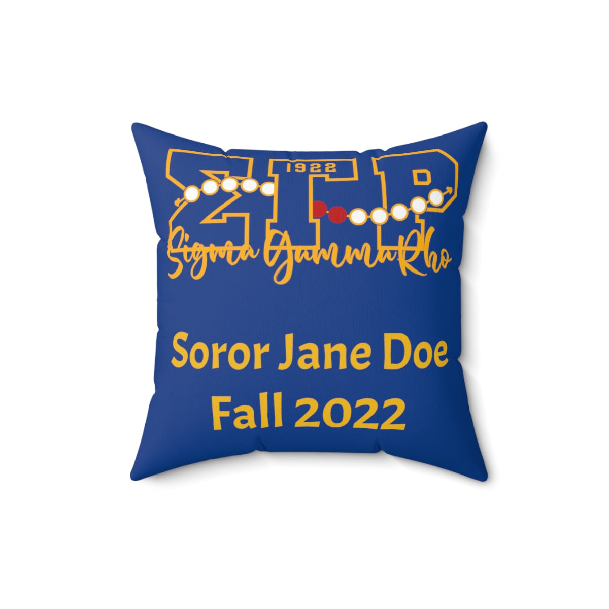 Sigma Gamma Rho Pearls and Rubies Faux Suede Square Pillow - FREE Personalization